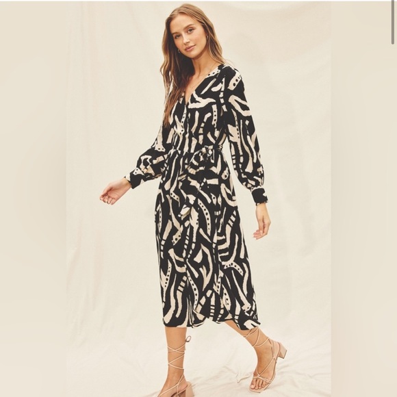DRESS FORUM ABSTRACT PRINT WRAP DRESS - Picture 3 of 6